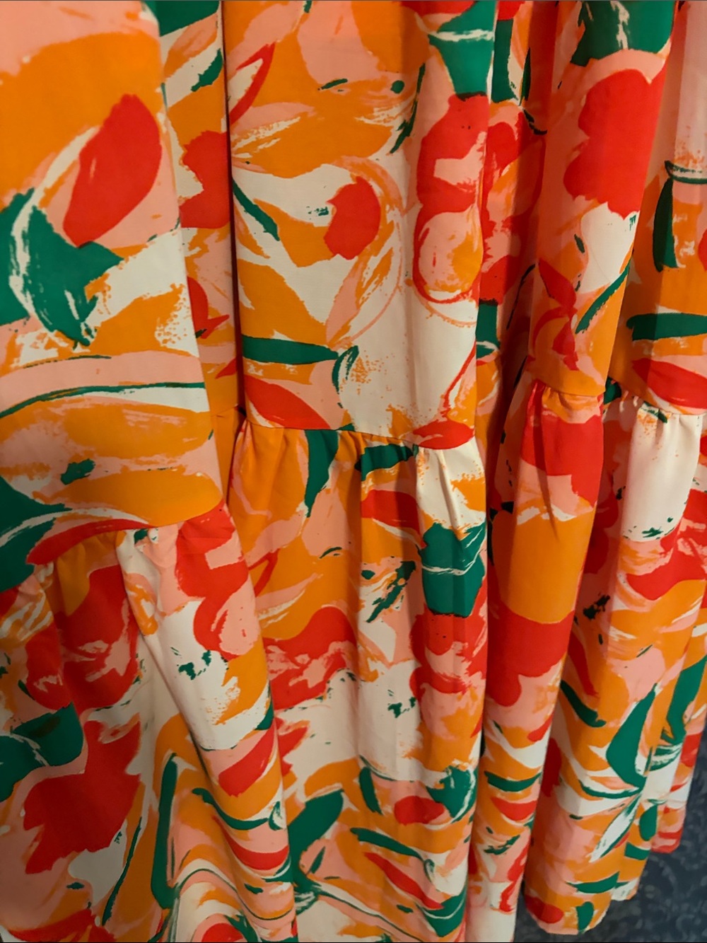 entro Orange Floral Maxi Dress with Green Accents - Picture 6 of 7